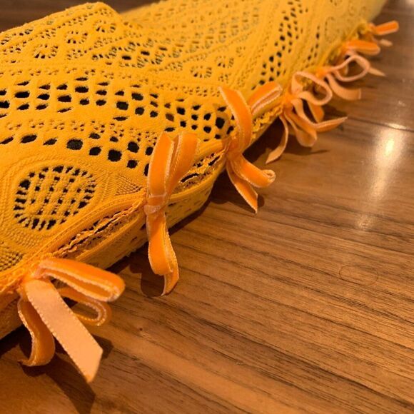 Casadei BOOTS, yes boots, over knee knit , saffron yellow, new, euro sz 35, sz 4 - Picture 9 of 16